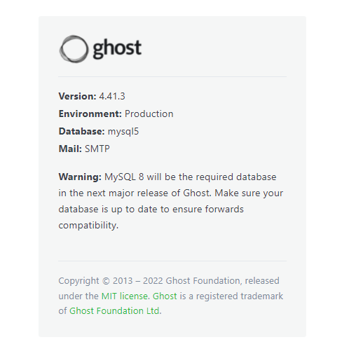 Install ghost with docker + MySQL 8 [New Install]